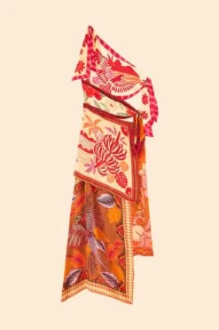 Farm Rio Forest Mixed Scarves Midi Dress -Farm Rio Dress Shop 305267 06