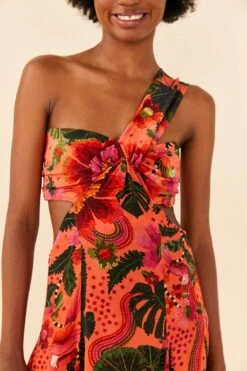 Orange Blooming Garden Maxi Dress -Farm Rio Dress Shop 305268 03