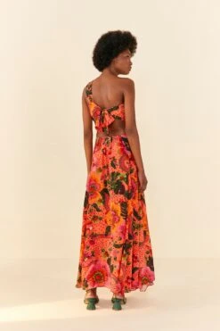 Orange Blooming Garden Maxi Dress -Farm Rio Dress Shop 305268 04
