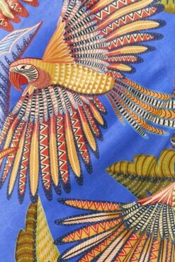 Farm Rio Blue Macaw Flight Lenzing™ Ecovero™ Viscose Midi Dress -Farm Rio Dress Shop 305297 04