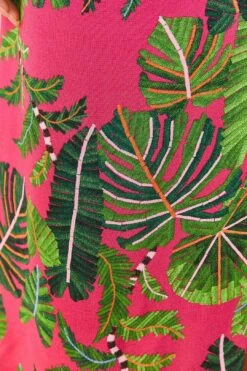 Farm Rio Pink Leaves Midi Dress -Farm Rio Dress Shop 305298 04