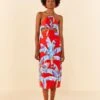 Farm Rio Red Sweet Jungle Cut Out Midi Dress -Farm Rio Dress Shop 305349 01