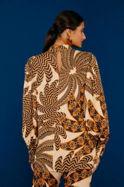 Farm Rio Sand Yawanawa Banana Lenzing™ Ecovero™ Viscose Blouse -Farm Rio Dress Shop 305378 03