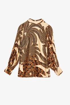 Farm Rio Sand Yawanawa Banana Lenzing™ Ecovero™ Viscose Blouse -Farm Rio Dress Shop 305378 04