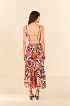 Pink Leopard Forest Midi Dress -Farm Rio Dress Shop 305796 04