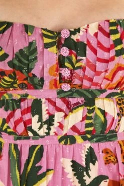 Pink Leopard Forest Midi Dress -Farm Rio Dress Shop 305796 05