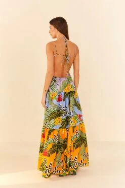 Farm Rio Mixed Striped Bananas Maxi Dress -Farm Rio Dress Shop 305797 03