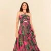Pink Leaves Cut Out Maxi Dress -Farm Rio Dress Shop 305799 01 1