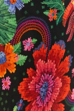 Farm Rio Black Blooming Garden Lenzing™ Ecovero™ Viscose Midi Dress -Farm Rio Dress Shop 306067 05 1