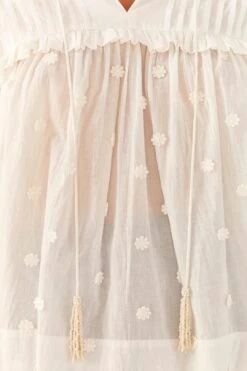 Farm Rio Off-White 3D Flowers Blouse -Farm Rio Dress Shop 306074 04