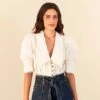 Farm Rio Off-White Cropped Blouse 1 Farm Rio Off-White Cropped Blouse -Farm Rio Dress Shop 306077 01