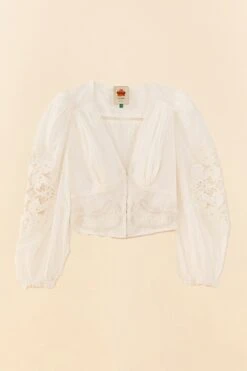 Farm Rio Off-White Lace Blouse -Farm Rio Dress Shop 306081 06