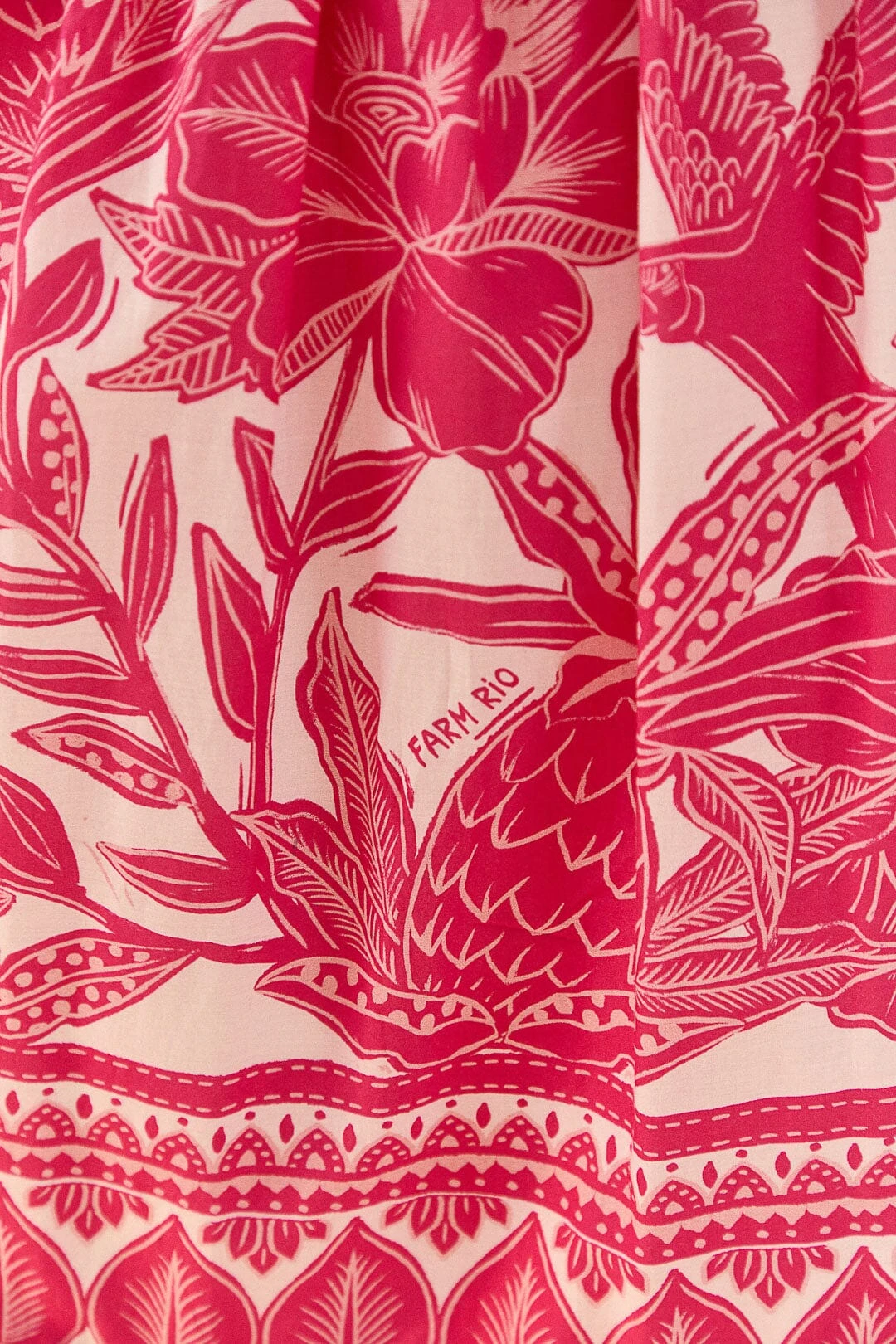 Farm Rio Pink Tropical Woodcut Maxi Dress 7 Farm Rio Pink Tropical Woodcut Maxi Dress - Image 5