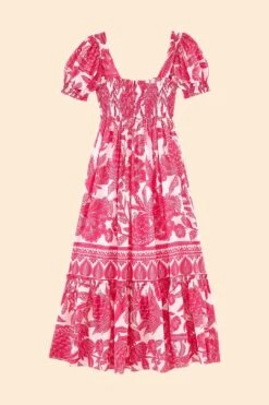 Farm Rio Pink Tropical Woodcut Maxi Dress 13 Farm Rio Pink Tropical Woodcut Maxi Dress -Farm Rio Dress Shop 306082 06