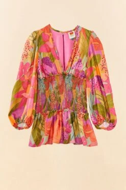 Farm Rio Sweet Forest Long Sleeve Mini Dress -Farm Rio Dress Shop 306085 06