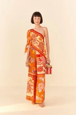 Farm Rio Forest Mixed Scarves Lenzing™ Ecovero™ Viscose Crop Top -Farm Rio Dress Shop 306093 02