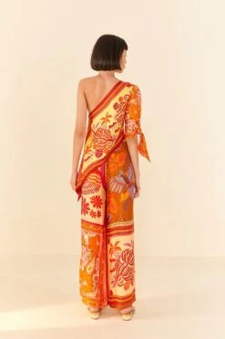 Farm Rio Forest Mixed Scarves Lenzing™ Ecovero™ Viscose Crop Top -Farm Rio Dress Shop 306093 03