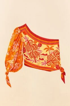 Farm Rio Forest Mixed Scarves Lenzing™ Ecovero™ Viscose Crop Top