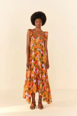 Lilac Mango Macaws Maxi Dress -Farm Rio Dress Shop 306095 04