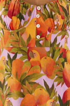 Lilac Mango Macaws Maxi Dress -Farm Rio Dress Shop 306095 05