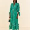 Farm Rio Green Morada Boa Guipure Dress -Farm Rio Dress Shop 306101 01