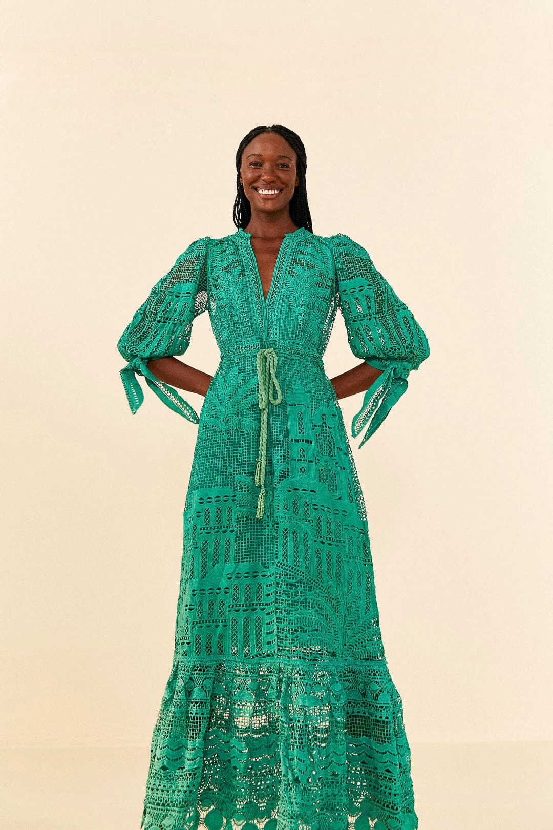 Farm Rio Green Morada Boa Guipure Dress 4 Farm Rio Green Morada Boa Guipure Dress - Image 2
