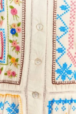 Farm Rio Grandma Gift Embroidered Midi Dress -Farm Rio Dress Shop 306112 05