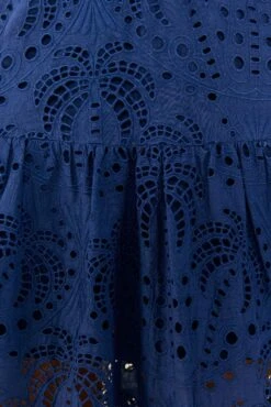 Deep Blue Palm Tree Richelieu Midi Dress -Farm Rio Dress Shop 306122 05