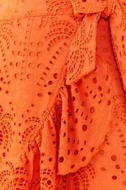 Farm Rio Orange Palm Tree Richelieu Midi Skirt 10 Farm Rio Orange Palm Tree Richelieu Midi Skirt -Farm Rio Dress Shop 306124 04