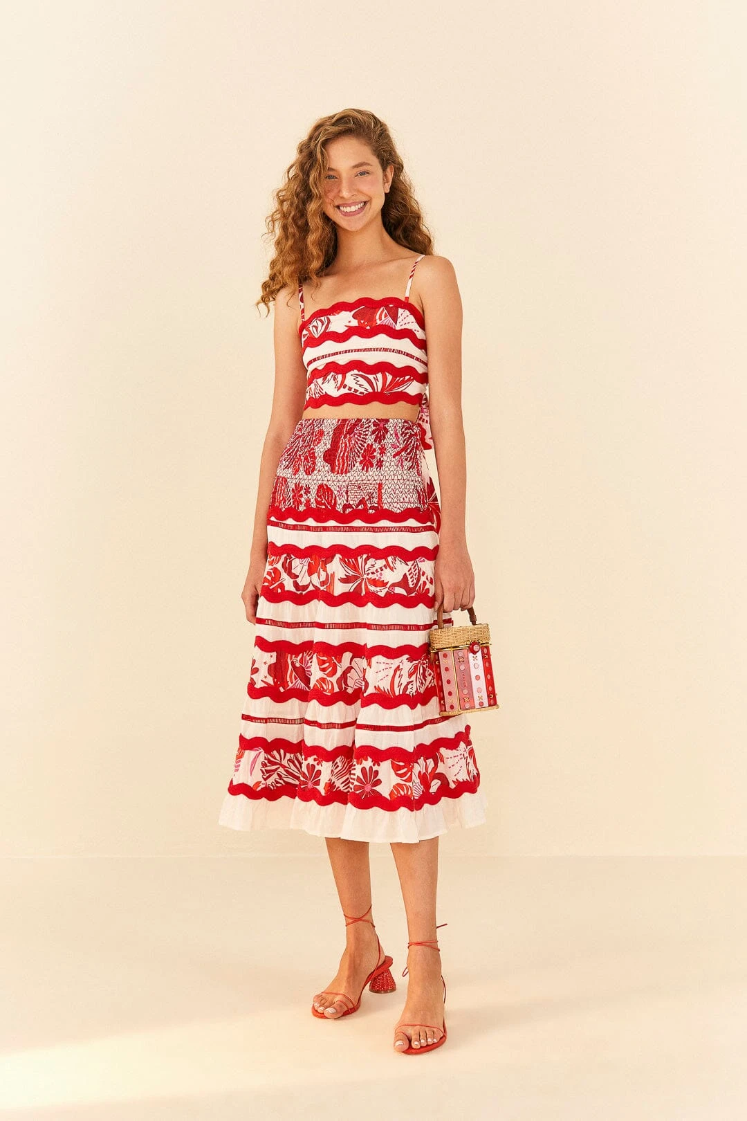 Farm Rio Off-White Rio Tiles Crop Top 4 Farm Rio Off-White Rio Tiles Crop Top - Image 2