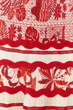 Farm Rio Off-White Rio Tiles Midi Skirt -Farm Rio Dress Shop 306126 04