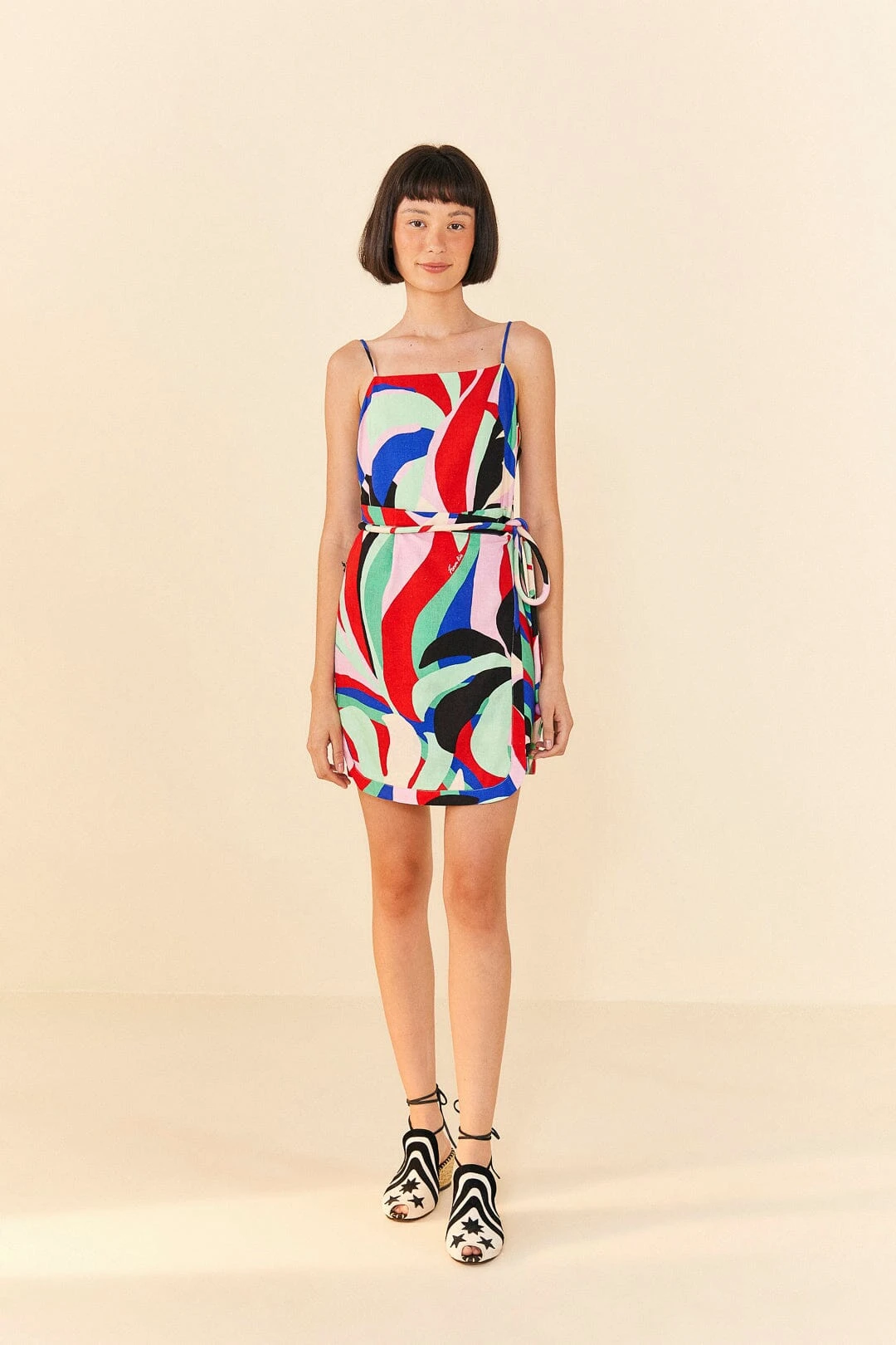 Farm Rio Colorful Monstera Mini Dress 4 Farm Rio Colorful Monstera Mini Dress - Image 2