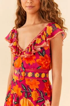 Farm Rio Pink Flowers Tapestry Mini Dress -Farm Rio Dress Shop 306144 03