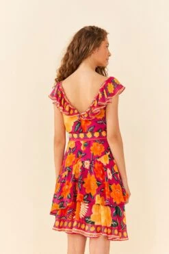Farm Rio Pink Flowers Tapestry Mini Dress -Farm Rio Dress Shop 306144 04