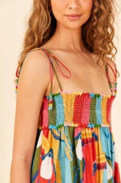 Farm Rio Wonderful Toucans Organic Cotton Midi Dress -Farm Rio Dress Shop 306145 03