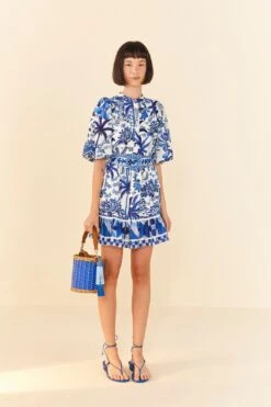 Farm Rio Sweet Rio Puff Sleeve Mini Dress -Farm Rio Dress Shop 306149 02