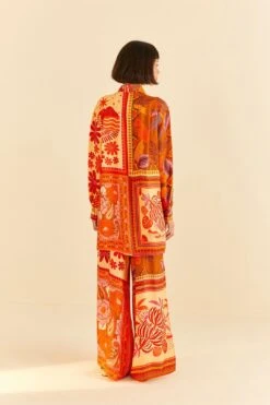 Farm Rio Forest Mixed Scarves Lenzing™ Ecovero™ Viscose Shirtdress -Farm Rio Dress Shop 306157 04