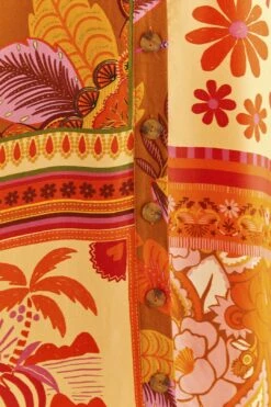 Farm Rio Forest Mixed Scarves Lenzing™ Ecovero™ Viscose Shirtdress -Farm Rio Dress Shop 306157 05