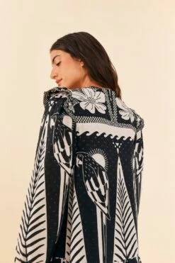 Farm Rio Black Macaw Elegance Long Sleeve Mini Dress -Farm Rio Dress Shop 306159 05