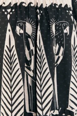 Farm Rio Black Macaw Elegance Long Sleeve Mini Dress -Farm Rio Dress Shop 306159 06