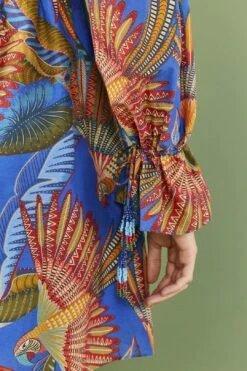 Farm Rio Blue Macaw Flight Mini Dress 12 Farm Rio Blue Macaw Flight Mini Dress -Farm Rio Dress Shop 306161 05