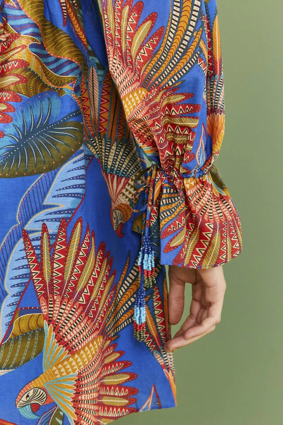 Farm Rio Blue Macaw Flight Mini Dress 7 Farm Rio Blue Macaw Flight Mini Dress - Image 5