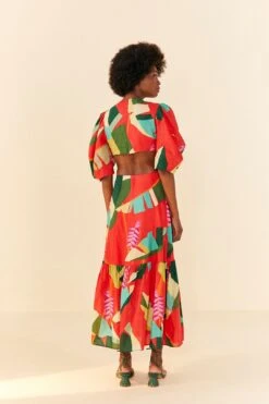 Farm Rio Red Heliconia Midi Dress -Farm Rio Dress Shop 306185 03