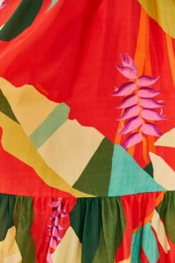 Farm Rio Red Heliconia Midi Dress -Farm Rio Dress Shop 306185 05