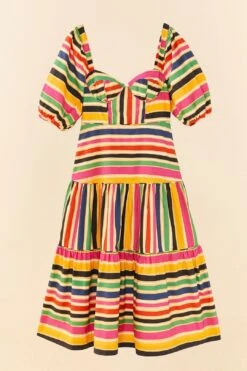 Farm Rio Rainbow Stripes Midi Dress -Farm Rio Dress Shop 306188 06