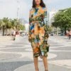 Farm Rio Carioca Lenzing™ Ecovero™ Viscose Midi Dress -Farm Rio Dress Shop 306194 01