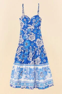 Farm Rio Blue Full Of Flowers Organic Cotton Midi Dress 13 Farm Rio Blue Full Of Flowers Organic Cotton Midi Dress -Farm Rio Dress Shop 306200 06