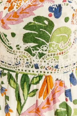 Farm Rio White Summer Garden Midi Dress -Farm Rio Dress Shop 306202 05