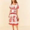 Farm Rio Off-White Rio Tiles Midi Dress -Farm Rio Dress Shop 306206 01