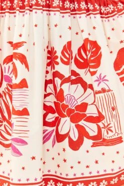 Farm Rio Off-White Rio Tiles Midi Dress -Farm Rio Dress Shop 306206 04